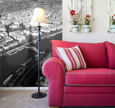 Fotomural de autor de una imagen tomada desde lo más alto de la Torre Eiffel con una vista aérea de París.