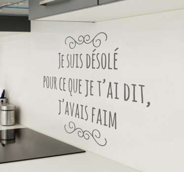 Sticker je suis désolé j'avais faim - TenStickers