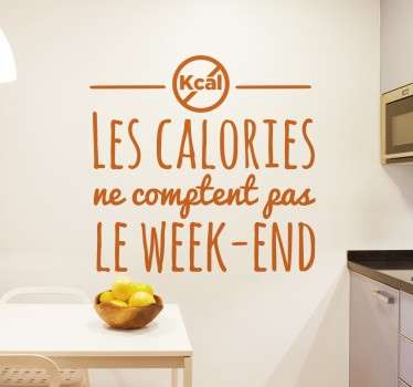 Sticker texte sur les calories - TenStickers