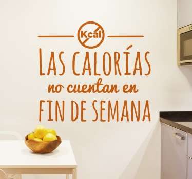 Vinilo para cocina sobre las calorías - TenVinilo