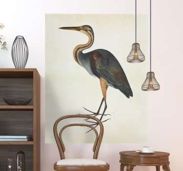 Cool Heron Bird Wall Sticker - TenStickers
