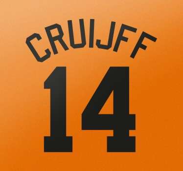 Muursticker Johan Cruijff Nummer 14 - TenStickers