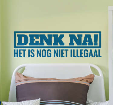 Denk Na Muursticker - TenStickers