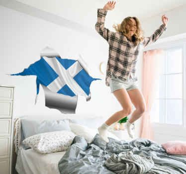 Saltire hole flag wall decal - TenStickers