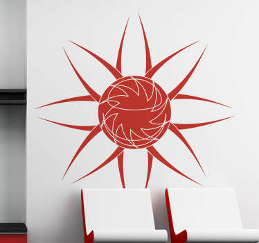 나선형 태양의 창조적 인 스티커는 집 모양을 밝고 화려하게 만드는 꽃 모양입니다. 웅장한 데칼로 장식하십시오.