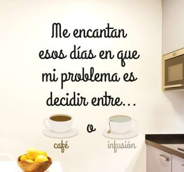 Vinilo decorativos café o té - TenVinilo