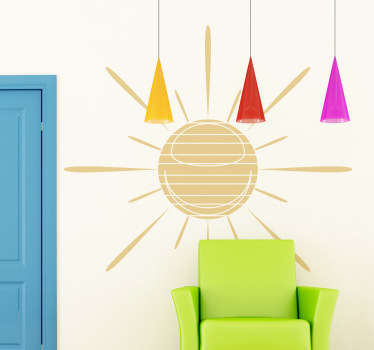 Sol med linjer klistermærke - TenStickers