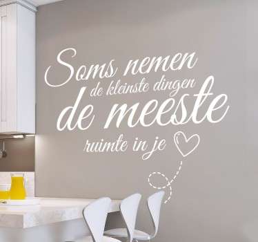 Muursticker keuken mit kleine dingen in je hart - TenStickers