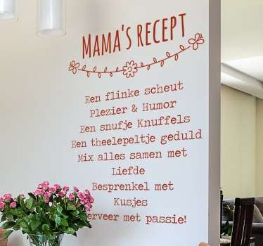 Tekststicker Mamma´s Recept - TenStickers
