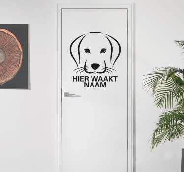 Hier Waakt Naam Sticker - TenStickers