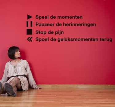 Muurtekst Sticker Happy Moments - TenStickers