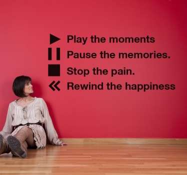 Vinil decorativo play pause stop rewind - TenStickers
