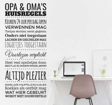 Tekststicker Opa en Oma - TenStickers