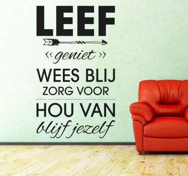 Muursticker Tekst Leven - TenStickers