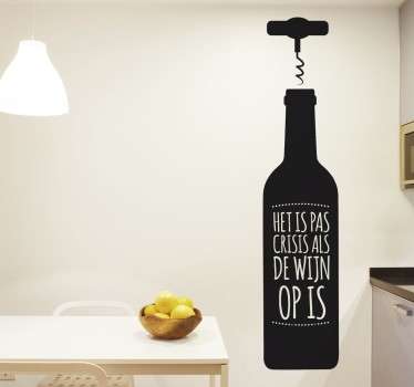 Muursticker keuken crisis en wijn - TenStickers