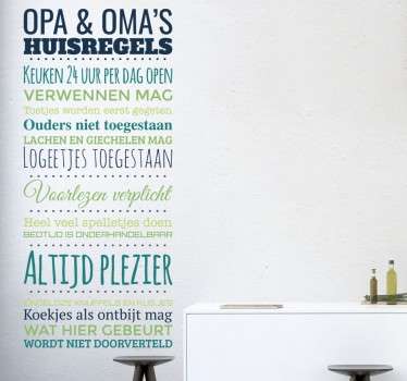 Opa en Oma Kleinkinderen Muursticker - TenStickers