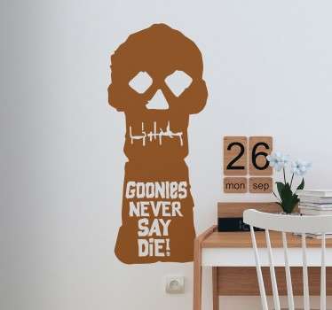 A movie and cinema wall sticker influenced by the 1985 American adventure comedy; The Goonies. A well loved family favourite!