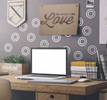 Set of circular line geometric wall sticker - TenStickers