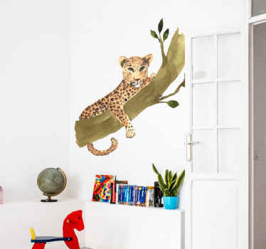 Cheetah on a tree wild animal decal - TenStickers