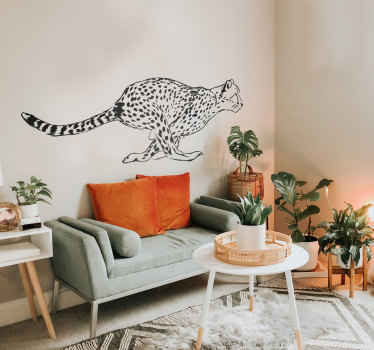 Monocolor cheetah living room wall sticker - TenStickers