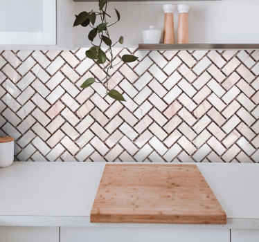 Herringbone marble tiles texture sticker - TenStickers