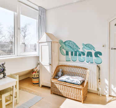 Custom Named Turtle animal wall decor - TenStickers