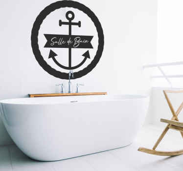 Sticker salle de bain motif ancre - TenStickers