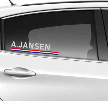 Autosticker rally met naam en nederlandse vlag - TenStickers