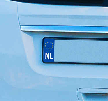 Land sticker kentekenplaat blauw - TenStickers