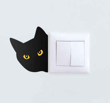 Wandtattoo Schlafzimmer Schwarzer Katzenkopf - TenStickers