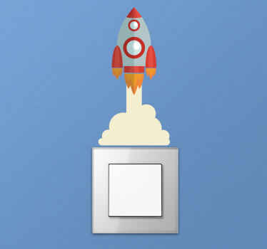 Wandtattoo Lichtschalter Startende Rakete - TenStickers