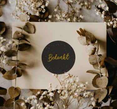 Zwart met spikkels bedankt sticker - TenStickers