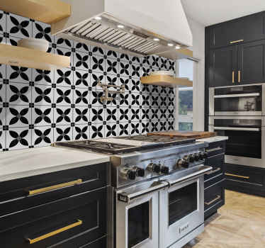 Tegelstickers keuken bistro zwart wit - TenStickers