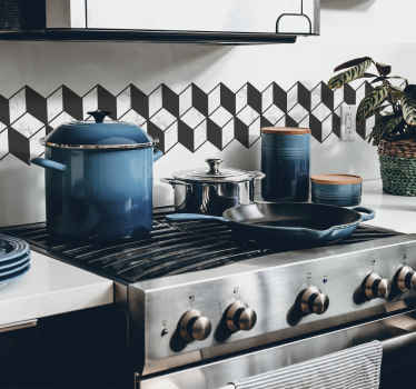 Rand sticker zwart wit geometrisch - TenStickers