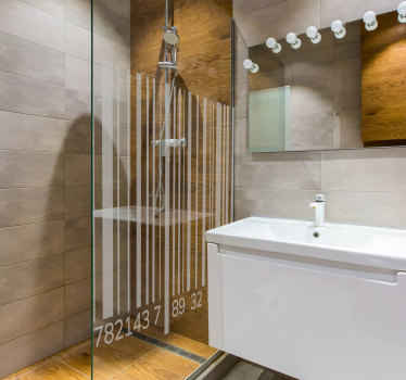 Viivakoodin suihkuseinä koristeellinen seinätarra - Tenstickers