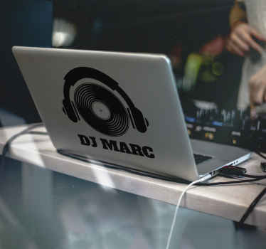 Pegatina para portátil disco dj - TenVinilo