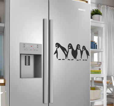 penguins shaking hands Sticker refrigerator - TenStickers