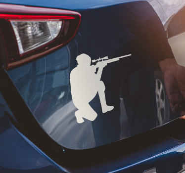 Vinilo coche silueta francotirador - TenVinilo