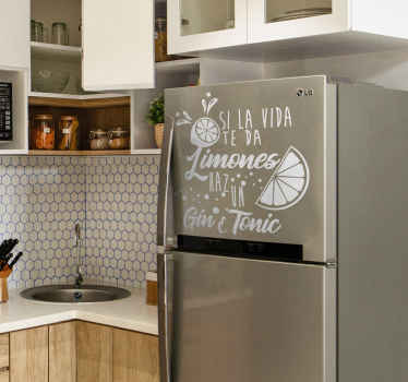 Vinilo para frigorífico Si la Vida Texto - TenVinilo