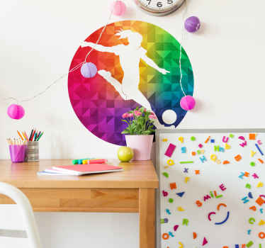 Wandtattoo Fußball multicolore Fußballspielerin - TenStickers