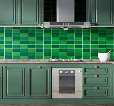 Sticker frise style tuile de briques vertes - TenStickers