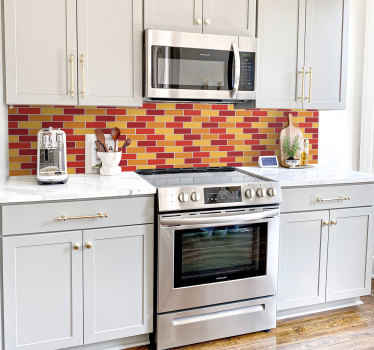 Sticker frise style brique aux tons chauds - TenStickers