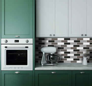 Sticker frise carreaux rectangulaires sombres - TenStickers