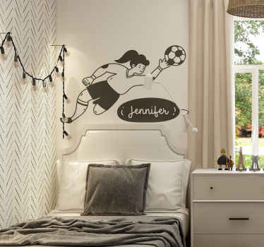 Vinil futebol Goleiro menina personalizado - TenStickers