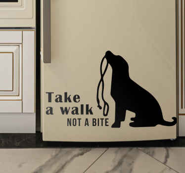 Take a Walk dog text sticker - TenStickers