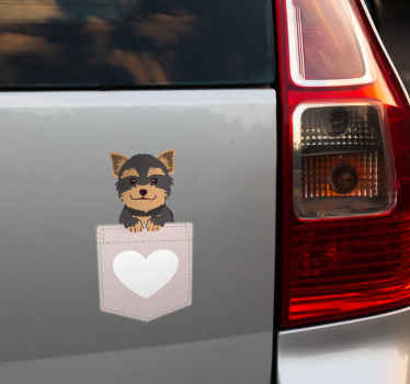Yorkie pocket car sticker - TenStickers