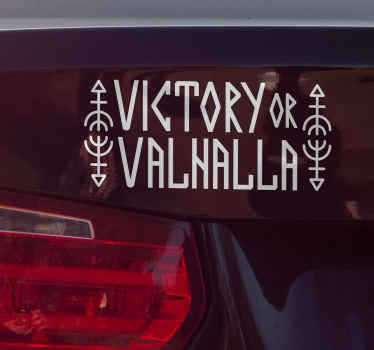Victory or Valhalla car sticker - TenStickers