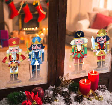 Nutcrackers windows christmas wall sticker for living room - TenStickers