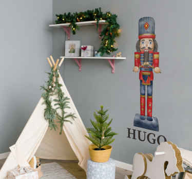Nutcracker personalised christmas wall sticker - TenStickers