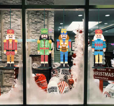 Nutcracker decoration Christmas shop window sticker - TenStickers